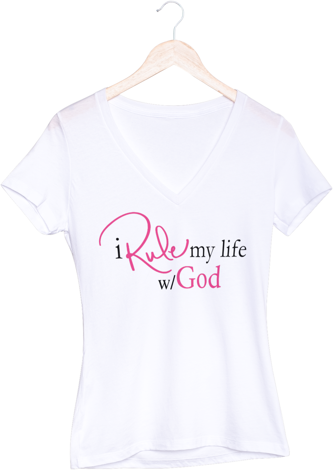 I Rule My Life w/God V-Neck T-shirt