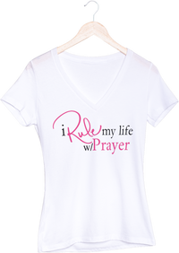I Rule My Life w/Prayer V-Neck T-shirt